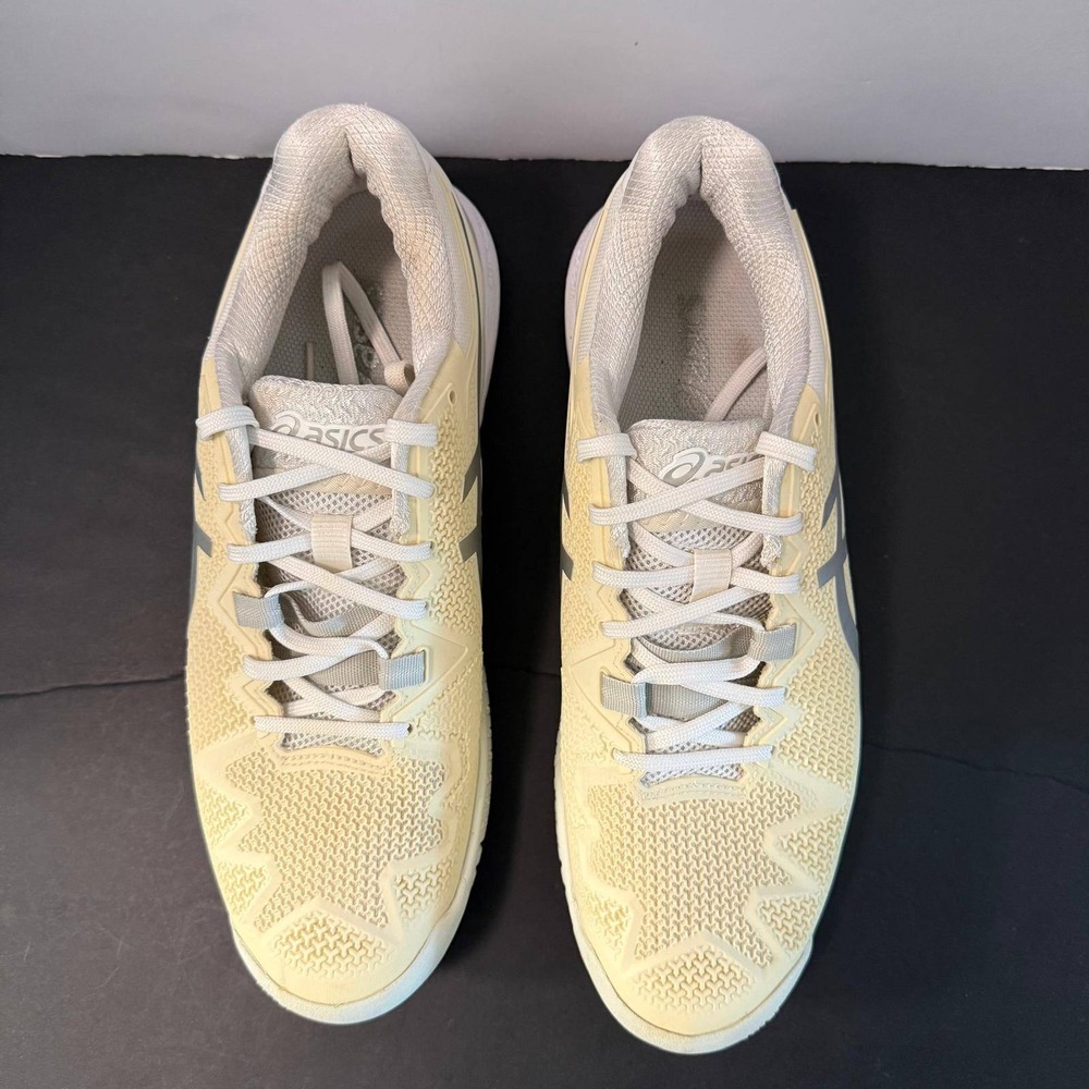 Asics Gel-Resolution 8 Womens Tennis Shoes Cream Silver 1042A072 Size 10 - Picture 11 of 16